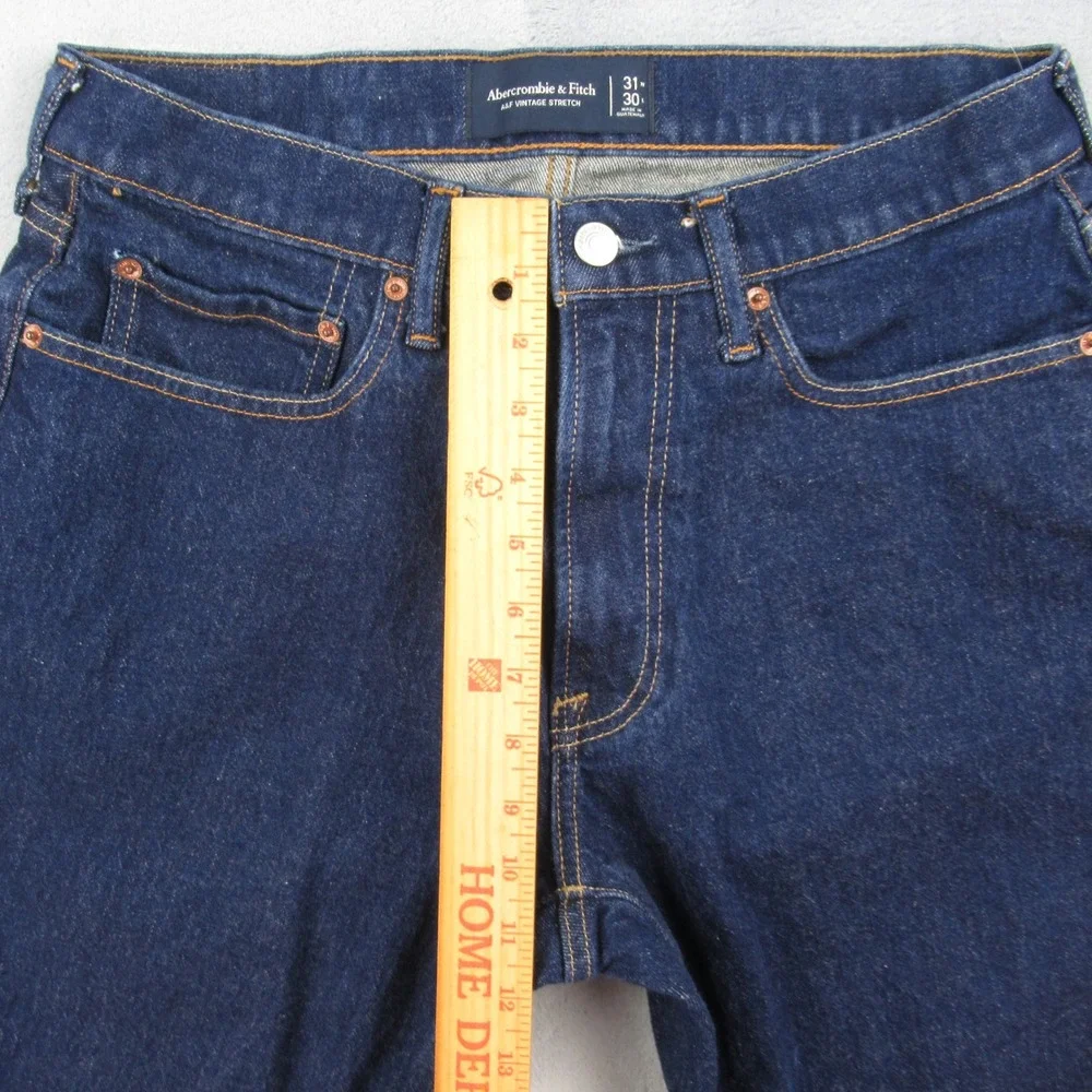 Abercrombie & Fitch Mens 31x30 Vintage Stretch Straight Leg Jeans Dark Wash